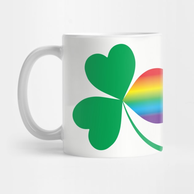 St. Patrick's Day Shamrock With LGBT Rainbow Twist by magentasponge